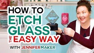 How to Etch Glass the Easy Way Armour Etch amp Vinyl Decals [upl. by Aliac]