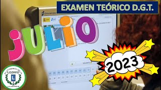 EXAMEN TEÓRICO DGT  JULIO 2023 [upl. by Larisa929]