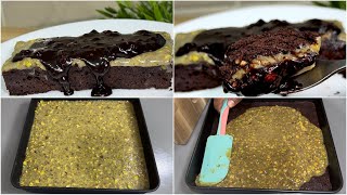 Delicious Pistachio Chocolates Brownie എന്താ ഒരു രുചി😋👌  Dark Chocolate Chewy Brownie Recipe [upl. by Sidwel]