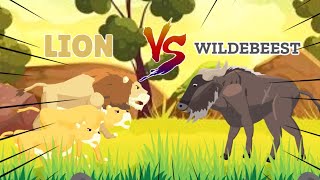 Wildebeest vs Lion Lioness  Lion vs Animals Level Challange  Animal DC2 Animation [upl. by Seltzer973]