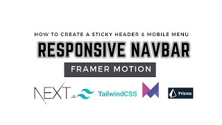 How to create a responsive animated Navbar  Tailwindcss  Framer Motion  Nextjs [upl. by Irisa76]