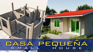 DISEÑO de CASA pequeña  CASA pequeñas y bonita [upl. by Bronson]