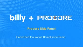 Billy Procore Side Panel is Here A ContextAware Experience for Construction Insurance Compliance [upl. by Halonna]