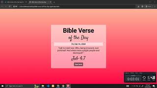 Bible Verse of the Day App Using HTML CSS and JavaScript with Source Code [upl. by Ffej7]