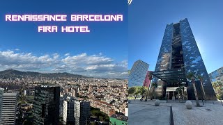 Marriot Renaissance Barcelona Fira Hotel  1 King Bed  Deluxe Guest Room Tour [upl. by Nerita]