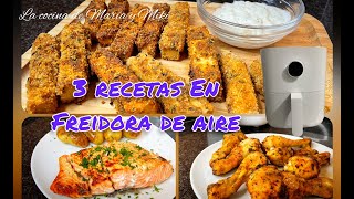 3 RECETAS EN FREIDORA DE AIRE  Recetas fáciles Airfryer [upl. by Grogan759]