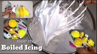 Boiled icing recipe and tutorial  Super stable Italian Meringue icing  Beginners easy tutorial [upl. by Laural]