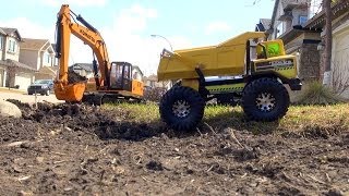 RC ADVENTURES  Earth Digger 4200XL Excavator RC Tonka Dump Truck Graupner Liebherr Loader [upl. by Maxa35]