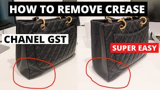 How To Remove Crease And Restore The Shape Of Your Designer Bag  Chanel grand shopping tote [upl. by Caniff]