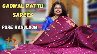 Monochrome Gadwal Pattu Sarees Pure Handloom with Exclusive Borders [upl. by Otirecul832]