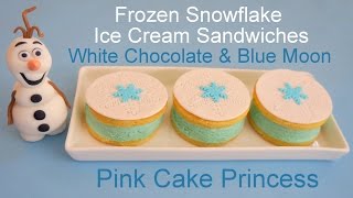 Frozen Ice Cream Sandwiches White Chocolate amp Blue Moon Ice Cream Recipe by Pink Cake Princess [upl. by Oiratnom]