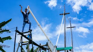 We waited 3 years to do this to our restored wooden boat — Sailing Yabá 194 [upl. by Ahtoelc]