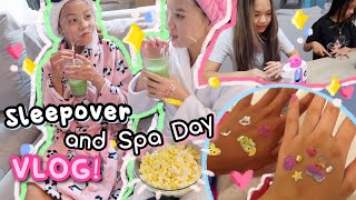 SLEEPOVERSPA DAY VLOG 🧖‍♀️ 💅 Nails Drinks Skincare and more [upl. by Beal]