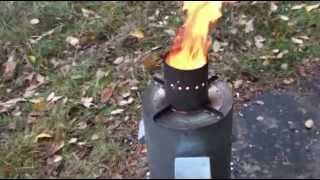 DIY rocket stove  gravity feed update [upl. by Ailliw]