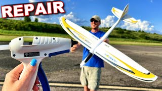 How to REPAIR CRASHED Foam RC Airplanes [upl. by Hadsall]