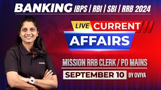 SEPTEMBER  10  Banking Current Affairs  MISSION RRB CLERKPO MAINS  Oviya [upl. by Reckford]