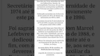 81024 Nota de falecimento de Dom Bernard Tissier de Malleraisout  FSSPX [upl. by Aven]