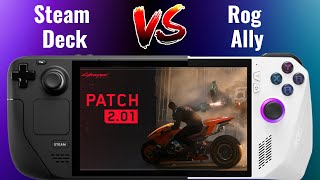 Cyberpunk 2077 Update 21  Steam Deck Preset  Steam Deck Vs ROG Ally Ryzen Z1 Extreme [upl. by Sausa370]