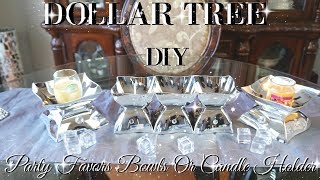 DIY DOLLAR TREE 💎 DIY DOLLAR TREE CANDLE HOLDERS 💎 DIY DOLLAR STORE PARTY BOWLS [upl. by Vedi]