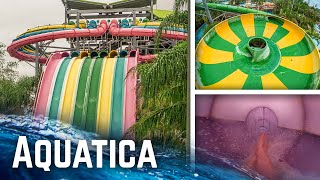 Aquatica Water Park Orlando  Water Slides POV amp Overview [upl. by Enibas776]