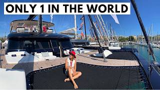 100 Electric quotONE PLANETquot SUNREEF 70 SAIL ECO Luxury Solar Catamaran Charter Yacht Tour [upl. by Ahsiakal]