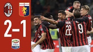 Highlights AC Milan 21 Genoa  Rescheduled Matchday 1 Serie A 20182019 [upl. by Raoul]