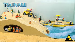 Sand Island During Construction Gets Under Tsunami Lego Dam Breach Experiment [upl. by Amandie]