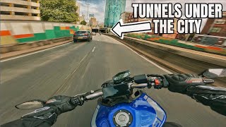 Yamaha MT09  Tunnels  🔥🔥  Akrapovic Exhaust Pure Sound 4k [upl. by Lotsirhc221]