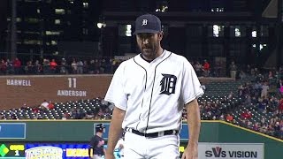 CLEDET Verlander notches his 10th strikeout [upl. by Nywnorb11]