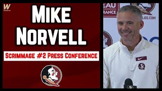 Mike Norvell talks limiting veterans standouts  FSU Football  Scrimmage press conference  FSU [upl. by Bensky98]