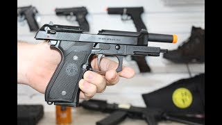 Pistola GBB Airsoft M92 Full Metal Blow Back 6mm GampG [upl. by Asserac501]