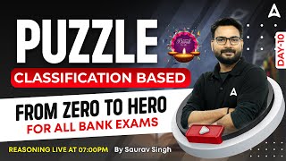 Puzzles Classification Based Reasoning for all Bank Exams  Reasoning Tricks by Saurav Singh 8 [upl. by Namia]