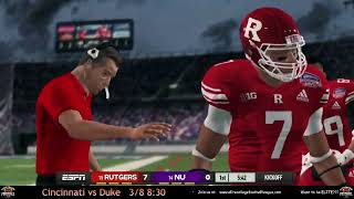 ECFL S8 l 14 Rutgers vs 15 Northwestern l Independence Bowl [upl. by Lewis]