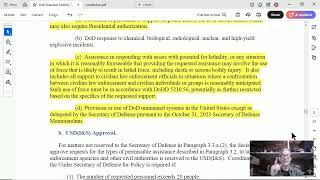 Lethal military force in the USA DoD Directive 5240 01 and the Posse Comitatus Act [upl. by Minerva148]