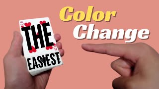 EASIEST Color Change  Erdnase Change  trick tutorial [upl. by Fraze876]