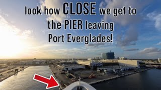 Port Everglades Departure Timelapse with Tight Maneuvers and Lots of Boat Traffic [upl. by Eivets]