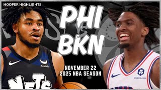 Brooklyn Nets vs Philadelphia 76ers Full Game Highlights  Nov 22  2025 NBA Season [upl. by Eudora873]