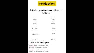 Interjection with examples ✅english englishgrammar shorts [upl. by Orsay]