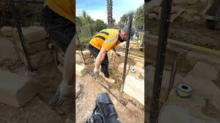 Stonemason Builds Sandstone Stairs canberra stonemason landscaping [upl. by Enyt]