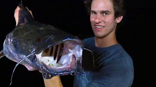 I Caught My First Flathead Catfish Catch Clean Cook [upl. by Naugal]