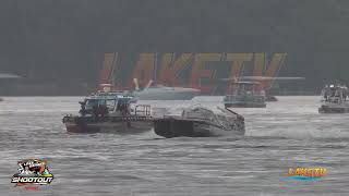 Driver was thrown from Tritoon and boat in spin at Lake of the Ozarks Shootout 2022 [upl. by Fanny]