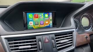 Mercedes E Class W212 NTG4058quot Display Retrofitted Wireless CarPlay [upl. by Enyad]