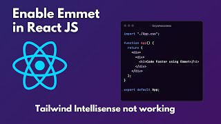 Write Code Faster in React js by Enabling Emmet for in VS Code [upl. by Adnal]