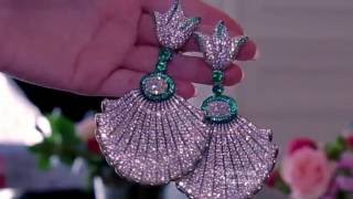 De Grisogono earrings from new Haute Joaillerie collection with diamonds emeralds in titanium [upl. by Zusman799]