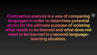 Contrastive Analysis Hypothesis [upl. by Gradey]