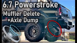 67 Powerstroke Muffler Delete  10 inch Axle Dump [upl. by Tichonn55]