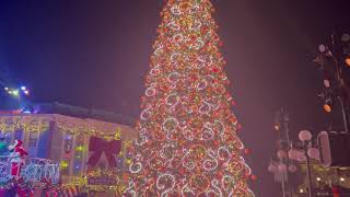 A Holiday Wish Come True Tree Lighting Ceremony Full Show  Hong Kong Disneyland  Drone Show 4K [upl. by Anaeda298]