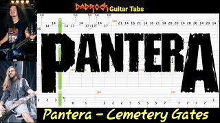 Cemetery Gates  Pantera  Guitar  Bass TABS Lesson [upl. by Ahcire]