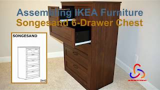 IKEA Furniture SONGESAND 6Drawer Chest  Quick and Easy  Unpacking and Assembling [upl. by Ahras]