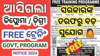 FREE Govt Training Program For Diploma And Degree Students 2024 । dadhichitutorials cttc odisha [upl. by Avuha612]